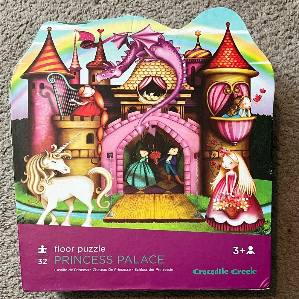 Crocodile Creek Princess Palace Floor Puzzle — Pink Castle Scene